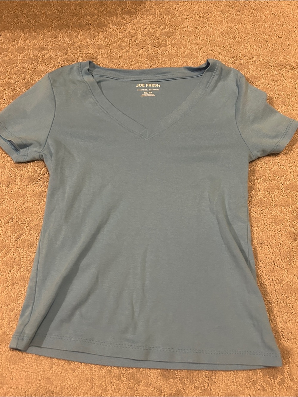 3/$40⚡️Joe Fresh Women's Sky Blue V-Neck Short Sleeve Tee